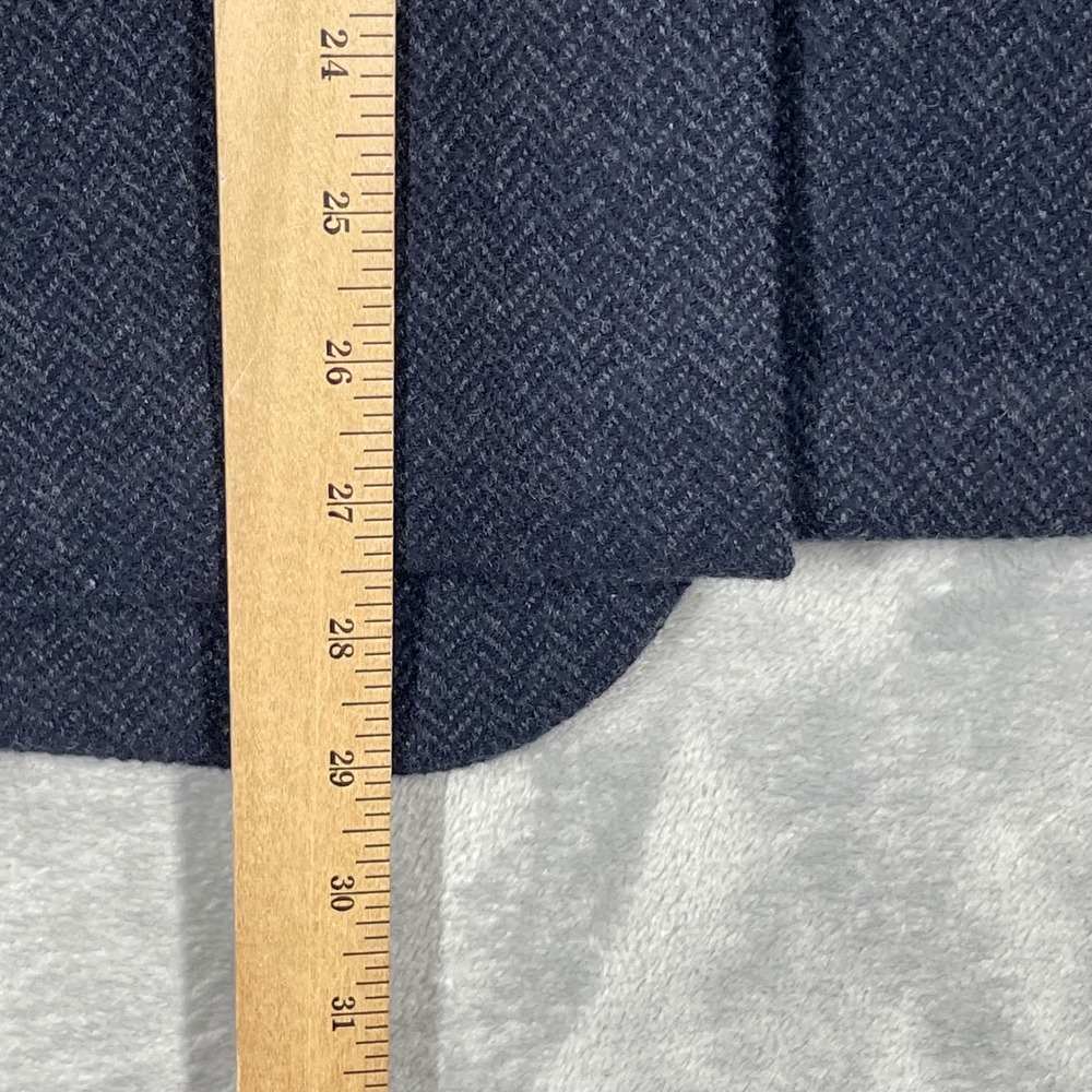 Banana Republic Mens 38S Blazer Navy Blue Herringbone Mario Bellucci Wool Slim - Picture 12 of 14